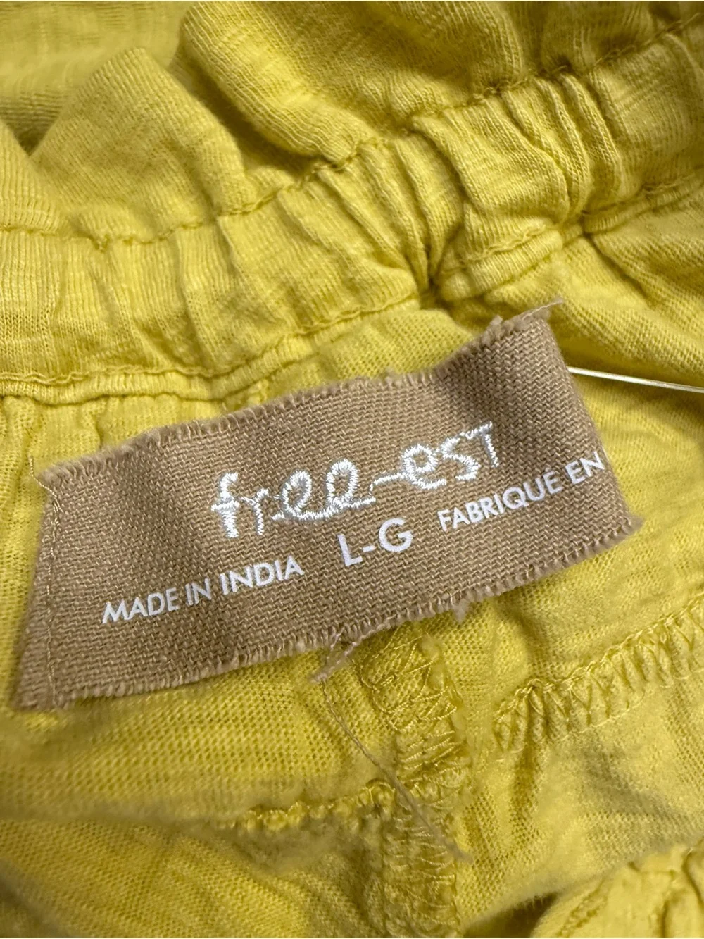 NWT! Free People Elara Cotton Pants Flowy Boho Yellow Jasmine L